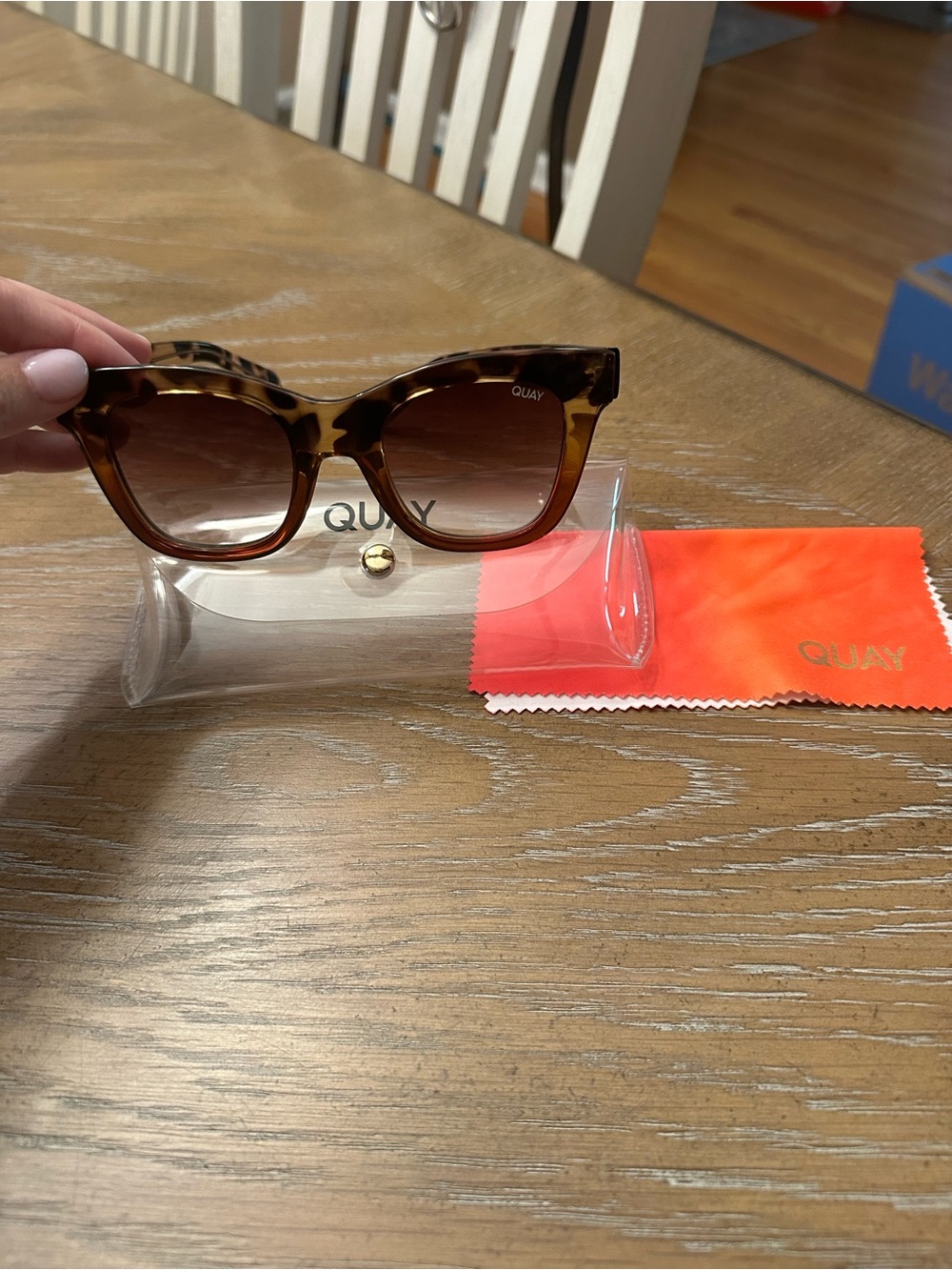 Quay Australia Tortoise and Black Sunglasses with Black Fade Lenses